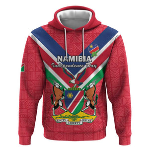 Personalised Namibia Hoodie Coat Of Arms With Flag Map - Happy Independence Day