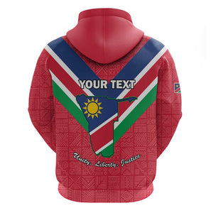 Personalised Namibia Hoodie Coat Of Arms With Flag Map - Happy Independence Day