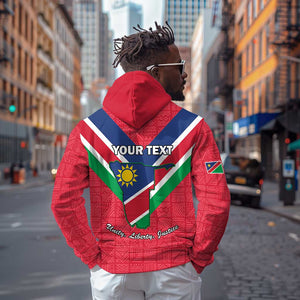 Personalised Namibia Hoodie Coat Of Arms With Flag Map - Happy Independence Day