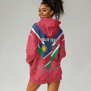 Personalised Namibia Hoodie Dress Coat Of Arms With Flag Map - Happy Independence Day