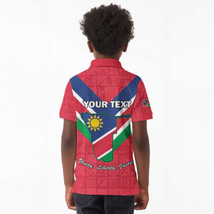 Personalised Namibia Kid Polo Shirt Coat Of Arms With Flag Map - Happy Independence Day