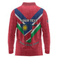 Personalised Namibia Long Sleeve Polo Shirt Coat Of Arms With Flag Map - Happy Independence Day