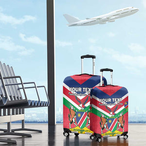 Personalised Namibia Luggage Cover Coat Of Arms With Flag Map - Happy Independence Day