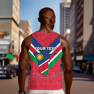 Personalised Namibia Men Tank Top Coat Of Arms With Flag Map - Happy Independence Day