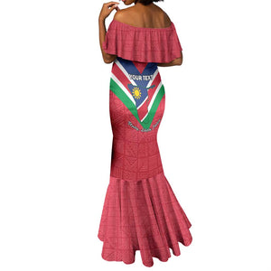 Personalised Namibia Mermaid Dress Coat Of Arms With Flag Map - Happy Independence Day