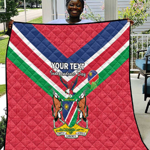 Personalised Namibia Quilt Coat Of Arms With Flag Map - Happy Independence Day