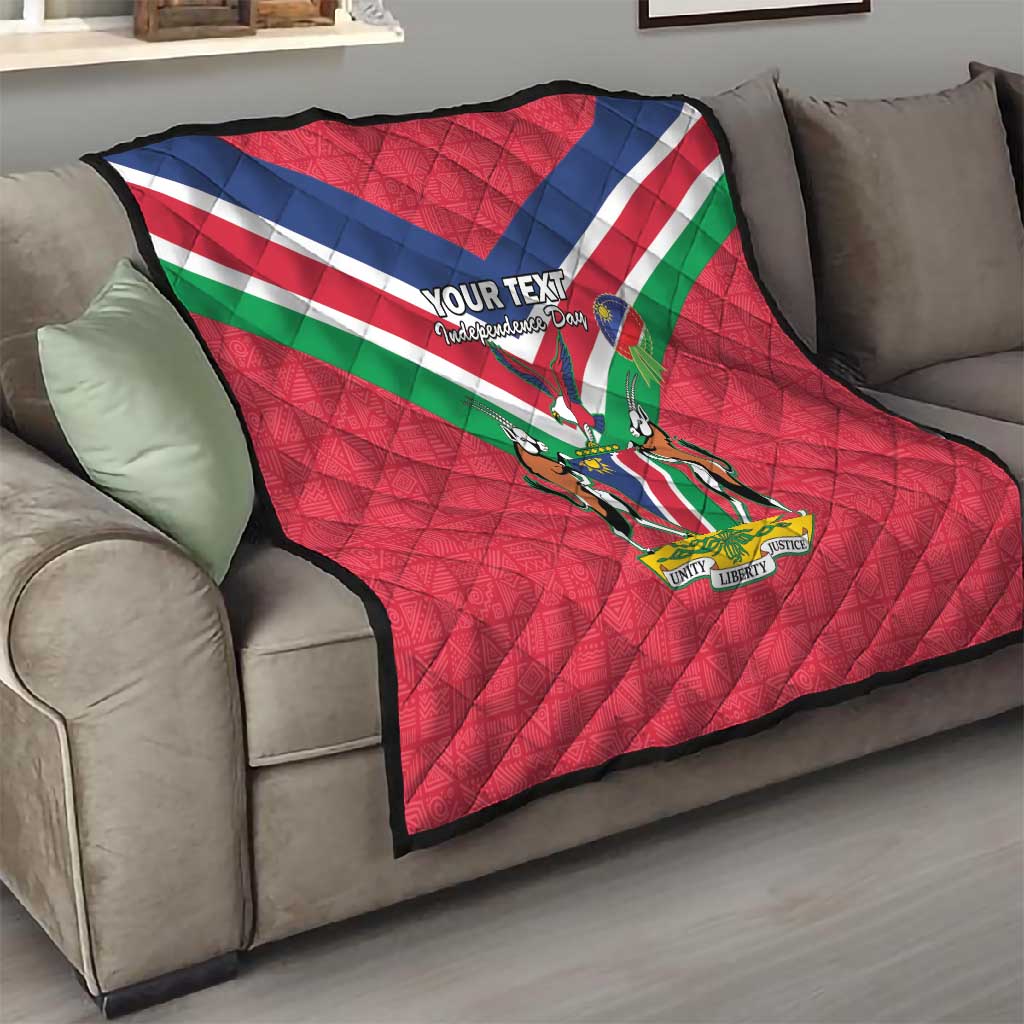 Personalised Namibia Quilt Coat Of Arms With Flag Map - Happy Independence Day