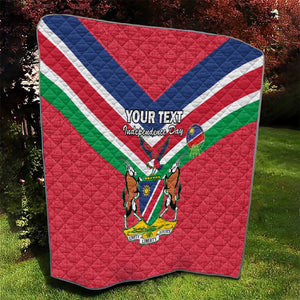 Personalised Namibia Quilt Coat Of Arms With Flag Map - Happy Independence Day