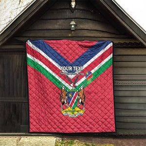 Personalised Namibia Quilt Coat Of Arms With Flag Map - Happy Independence Day