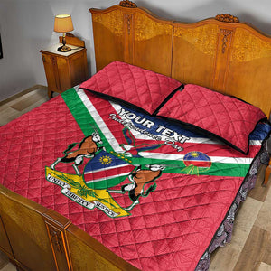 Personalised Namibia Quilt Bed Set Coat Of Arms With Flag Map - Happy Independence Day