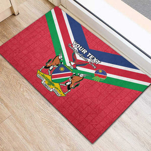 Personalised Namibia Rubber Doormat Coat Of Arms With Flag Map - Happy Independence Day