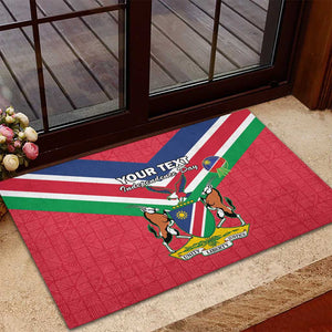 Personalised Namibia Rubber Doormat Coat Of Arms With Flag Map - Happy Independence Day