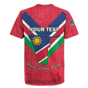 Personalised Namibia Rugby Jersey Coat Of Arms With Flag Map - Happy Independence Day