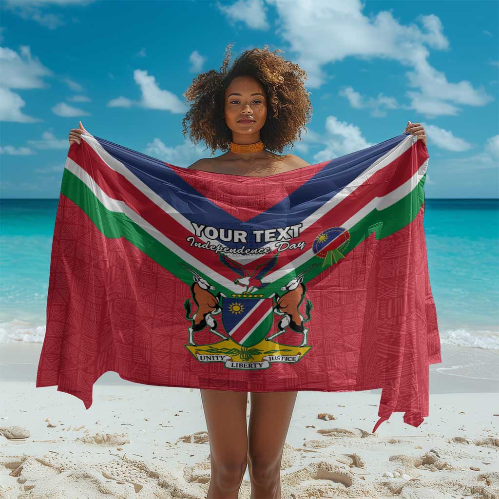 Personalised Namibia Sarong Coat Of Arms With Flag Map - Happy Independence Day