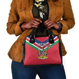 Personalised Namibia Shoulder Handbag Coat Of Arms With Flag Map - Happy Independence Day