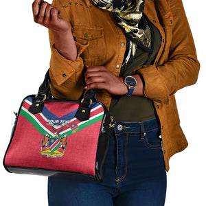 Personalised Namibia Shoulder Handbag Coat Of Arms With Flag Map - Happy Independence Day