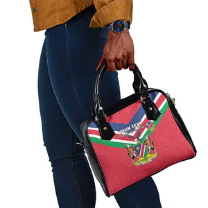 Personalised Namibia Shoulder Handbag Coat Of Arms With Flag Map - Happy Independence Day