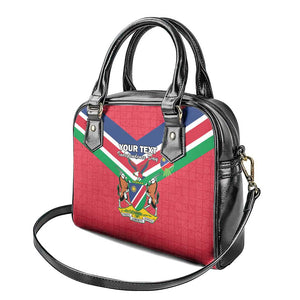 Personalised Namibia Shoulder Handbag Coat Of Arms With Flag Map - Happy Independence Day