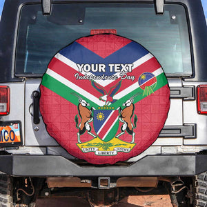 Personalised Namibia Spare Tire Cover Coat Of Arms With Flag Map - Happy Independence Day