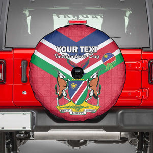 Personalised Namibia Spare Tire Cover Coat Of Arms With Flag Map - Happy Independence Day