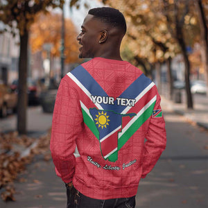 Personalised Namibia Sweatshirt Coat Of Arms With Flag Map - Happy Independence Day