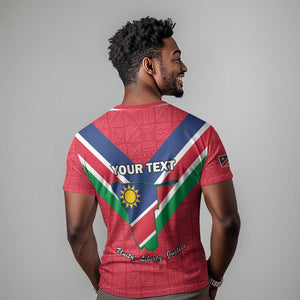 Personalised Namibia T shirt Coat Of Arms With Flag Map - Happy Independence Day