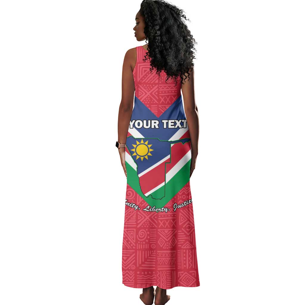 Personalised Namibia Tank Maxi Dress Coat Of Arms With Flag Map - Happy Independence Day