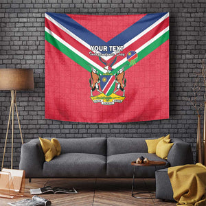 Personalised Namibia Tapestry Coat Of Arms With Flag Map - Happy Independence Day