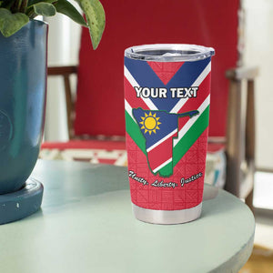 Personalised Namibia Tumbler Cup Coat Of Arms With Flag Map - Happy Independence Day