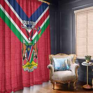 Personalised Namibia Window Curtain Coat Of Arms With Flag Map - Happy Independence Day