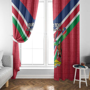 Personalised Namibia Window Curtain Coat Of Arms With Flag Map - Happy Independence Day