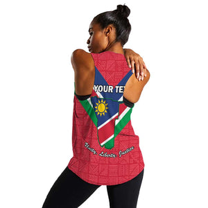 Personalised Namibia Women Racerback Tank Coat Of Arms With Flag Map - Happy Independence Day