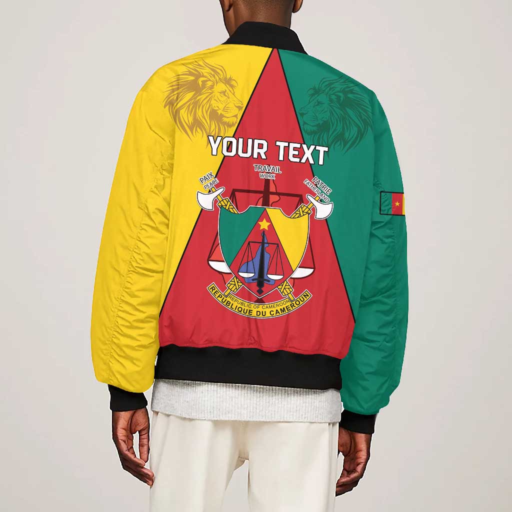Personalised Cameroon National Day Bomber Jacket Lion Mix Coat Of Arms Style