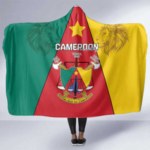 Cameroon National Day Hooded Blanket Lion Mix Coat Of Arms Style