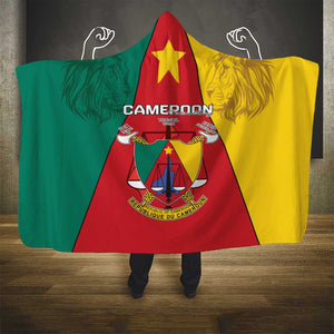 Cameroon National Day Hooded Blanket Lion Mix Coat Of Arms Style