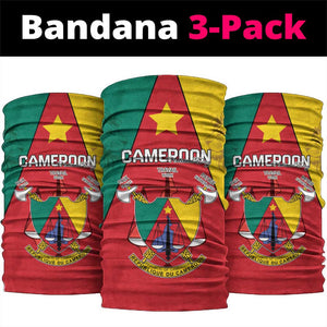 Cameroon National Day Neck Gaiter Lion Mix Coat Of Arms Style LT15