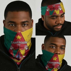 Cameroon National Day Neck Gaiter Lion Mix Coat Of Arms Style LT15