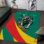 Personalised Happy Cameroon National Day Area Rug Lion With Coat Of Arms - Curve Style