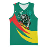 Personalised Happy Cameroon National Day Basketball Jersey Lion With Coat Of Arms - Curve Style LT15