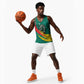 Personalised Happy Cameroon National Day Basketball Jersey Lion With Coat Of Arms - Curve Style LT15