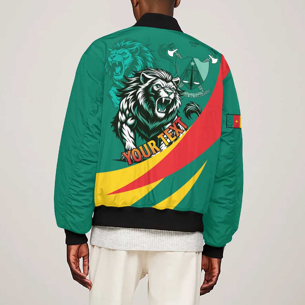 Personalised Happy Cameroon National Day Bomber Jacket Lion With Coat Of Arms - Curve Style