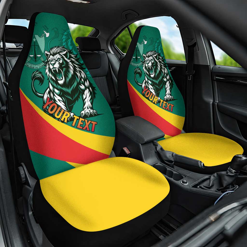 Personalised Happy Cameroon National Day Car Seat Cover Lion With Coat Of Arms - Curve Style