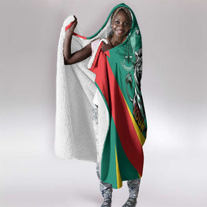 Personalised Happy Cameroon National Day Hooded Blanket Lion With Coat Of Arms - Curve Style