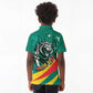 Personalised Happy Cameroon National Day Kid Polo Shirt Lion With Coat Of Arms - Curve Style