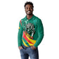 Personalised Happy Cameroon National Day Long Sleeve Polo Shirt Lion With Coat Of Arms - Curve Style