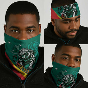 Personalised Happy Cameroon National Day Neck Gaiter Lion Coat Of Arms - Curve Style LT15