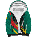 Personalised Happy Cameroon National Day Sherpa Hoodie Lion With Coat Of Arms - Curve Style