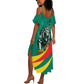 Personalised Happy Cameroon National Day Summer Maxi Dress Lion With Coat Of Arms - Curve Style
