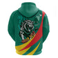 Personalised Happy Cameroon National Day Zip Hoodie Lion With Coat Of Arms - Curve Style