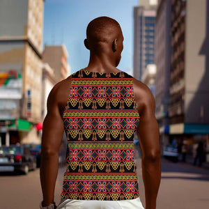 Toghu Cameroon Men Tank Top Traditional Pattern